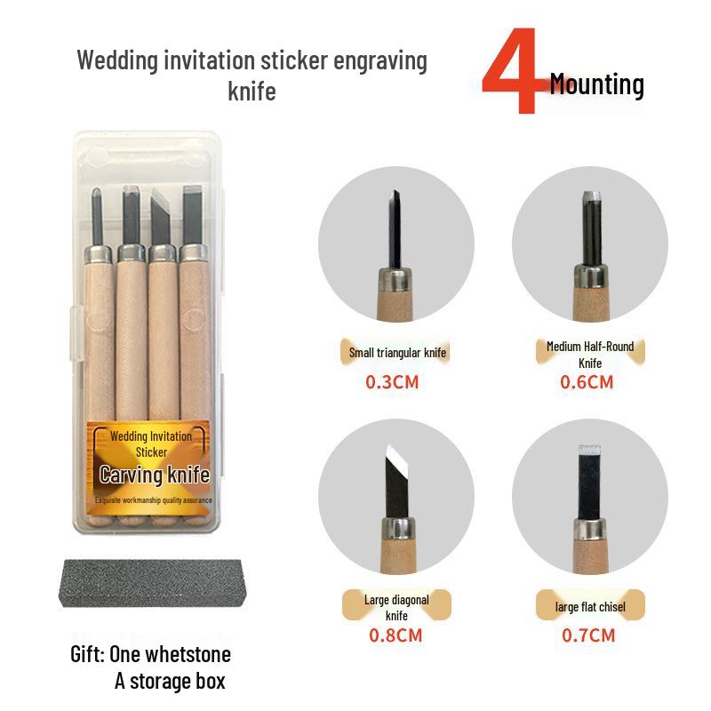 Wood Carving & Stamp Making Knife Set for Weddings