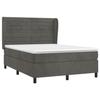3129268 vidaXL Lit à sommier tapissier et matelas Gris foncé 140x190cm Velours