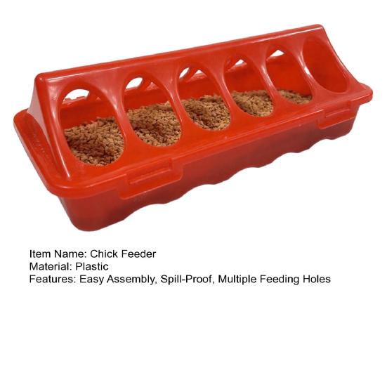 Chick Feeder 12-Hole Trough Feeder Flip-Top No Spill Poultry Feeder No-Waste Trough with Multiple Feeding Holes for Chicks Ducks Small Poultry