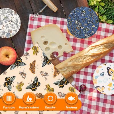 11 Pcs Beeswax Food Wrap Set Reusable Environmental Organic Cotton Bread Sandwich Cheese Fruit Wraps Food Bowl Covers
