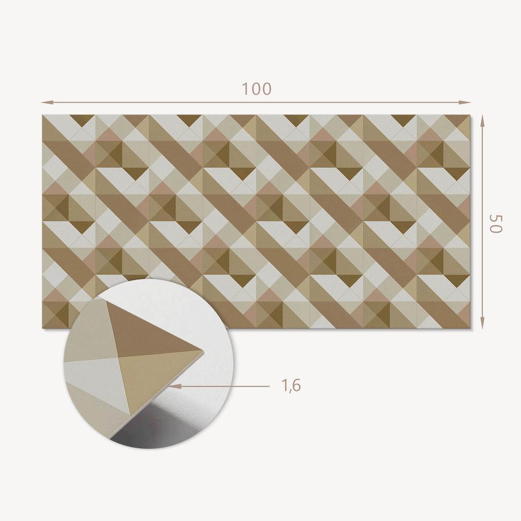 Glued PVC Panel with a Motif Perfect for the Hallway 100x50 cm Geometry in Earthy Shades