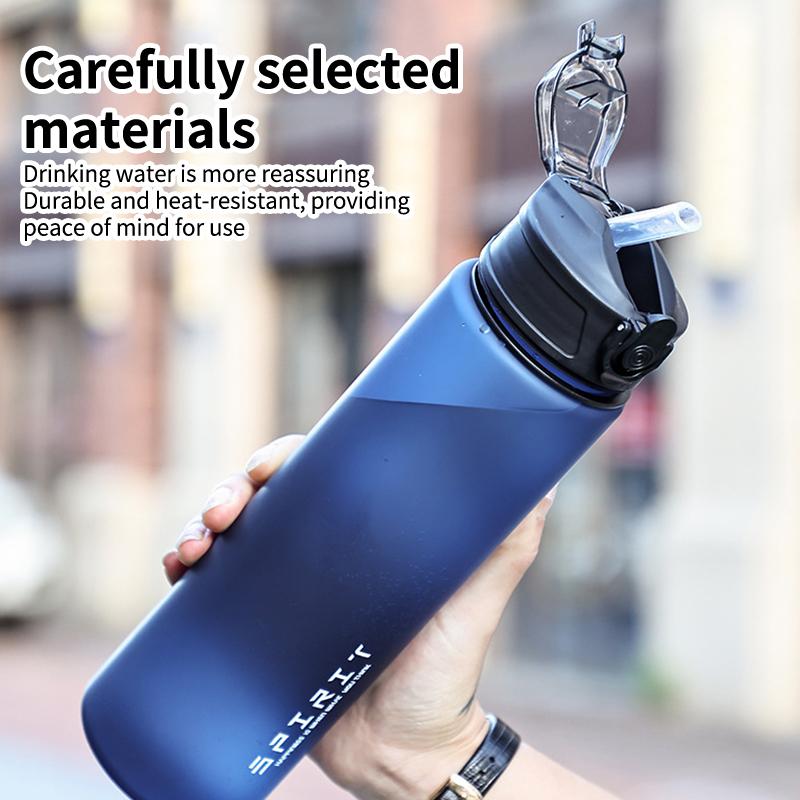 750Ml Large Capacity Sports Water Bottle Gradient Color Plastic Cup Drink Items Outdoor Beach Travel Portable Gym Fitness Jugs
