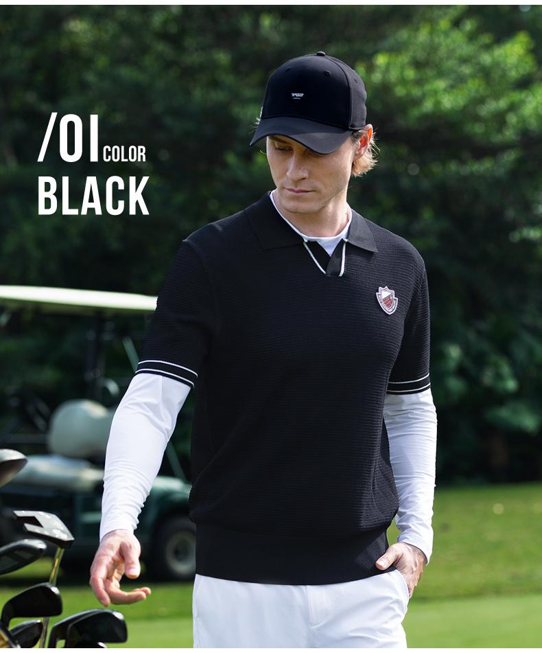 PGM Men's Breathable Short Sleeve Golf Polo Shirt