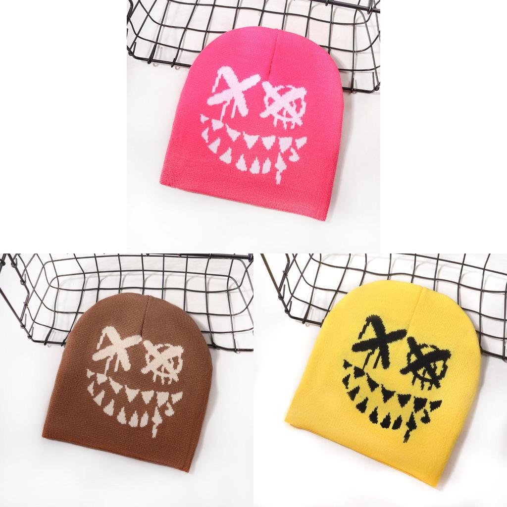 Halloween Kürbis Totenkopf Strickmütze Für Streetwear Und Lässige Winterwärme