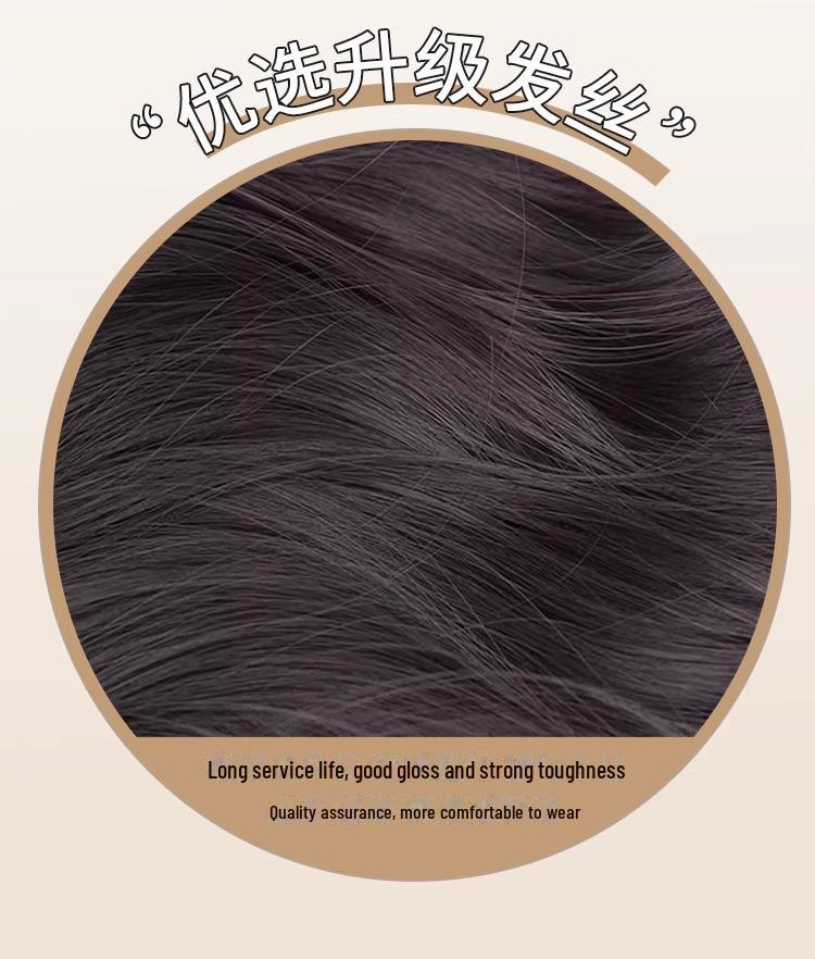 Natural Black Long Straight Wig with Air Bangs - Full Head, Fluffy, Fashionable for Daily Wear