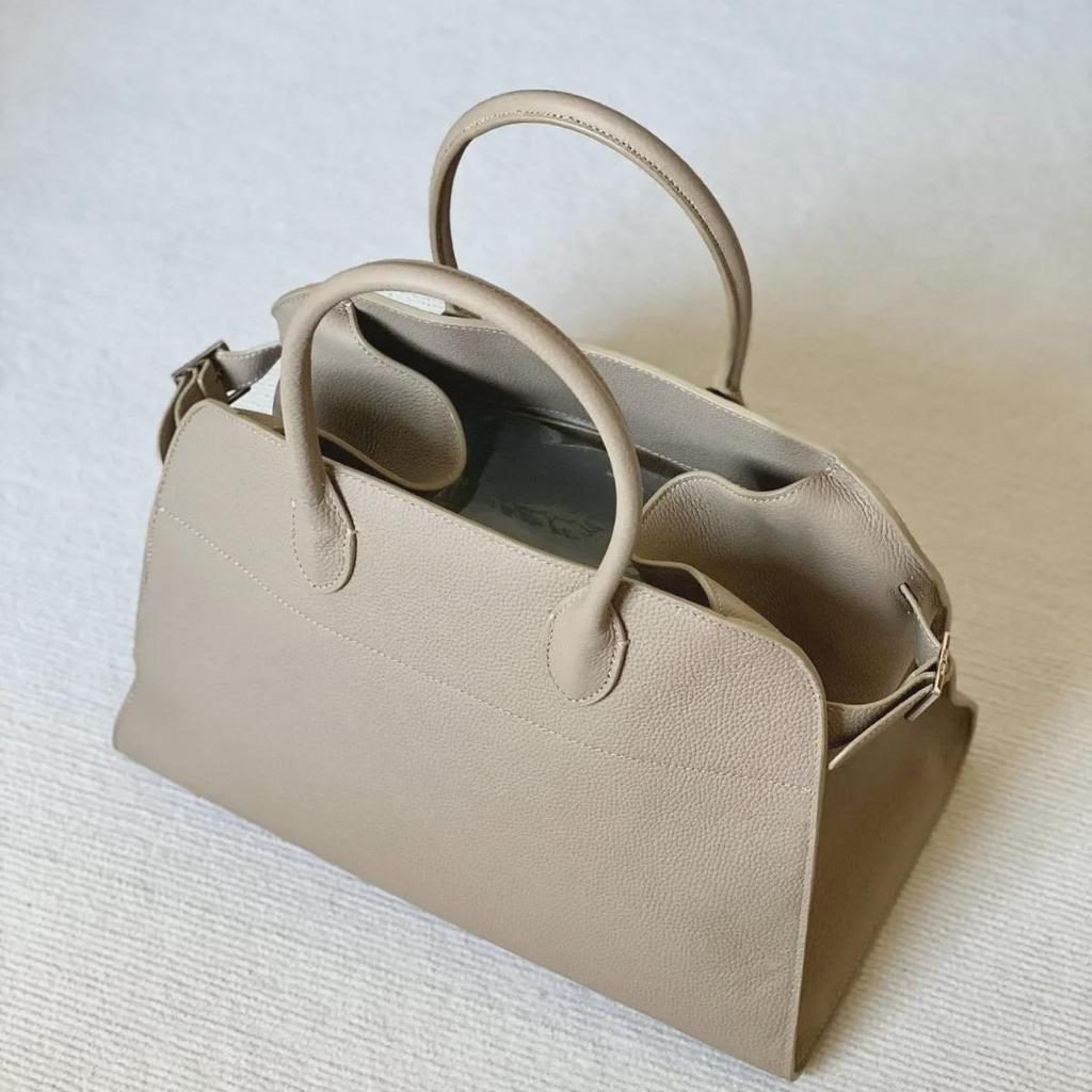 ROW Premium Cowhide Handbag: Large Capacity Commuter Tote & Crossbody Bag