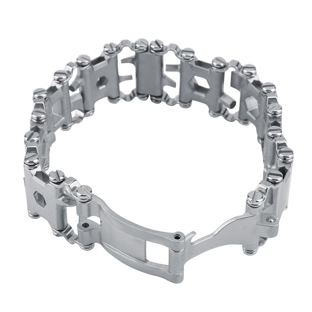 

Багатофункціональний браслет-інструмент 29 в 1 з нержавіючої сталі для активного відпочинку, портативний панк-браслет білий