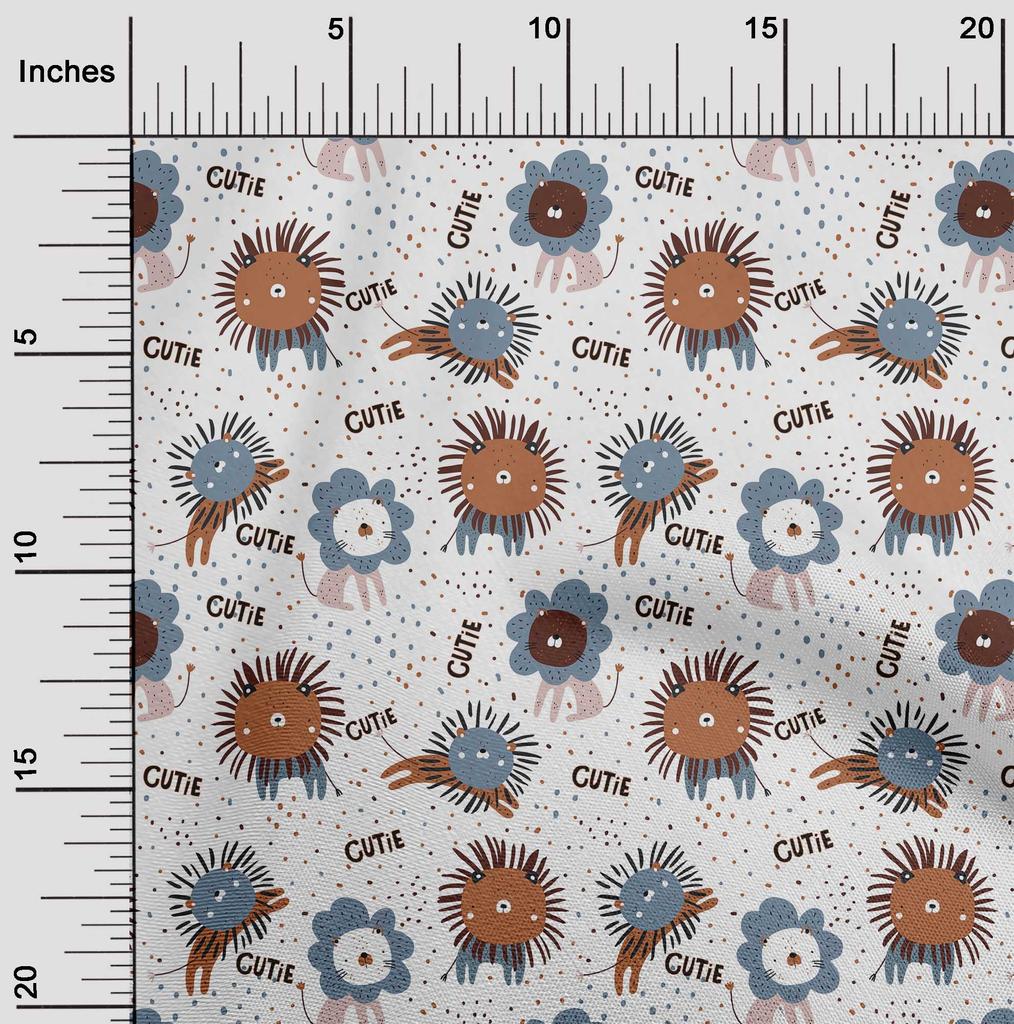 oneOone Cotton Flex Brown Fabric Kids Cutie Animal Sewing Craft Projects Fabric Prints By Yard 40 Inch