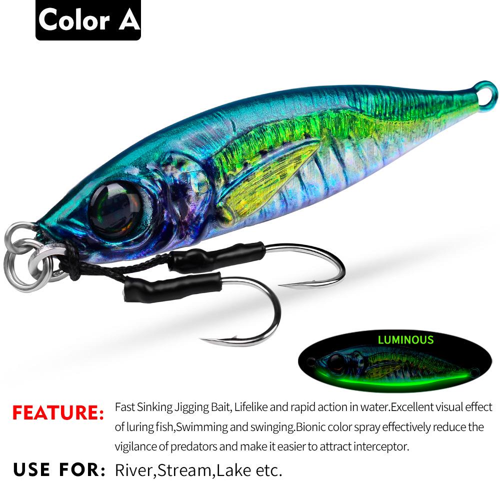 3D Printed Bionic Lure: Iron Plate Fishing Lure 7-200g for Freshwater and Saltwater, Ideal for Asp and Bass.