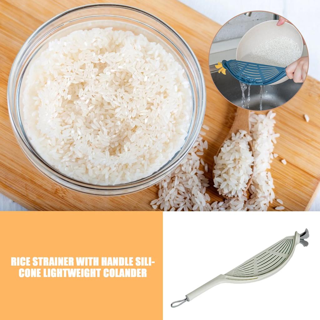 New Pot Strainer Plastic Crescent Pan Strainer with Handle Silicone for Water Filters Rice, Fruit Pasta Colander Kitchen Gadgets