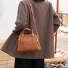 Bags Women's Leather Bags Retro Handbags Women's Versatile Simple Messenger Bags Women's Autumn and Winter Commuting Large Capacity Shoulder Bags