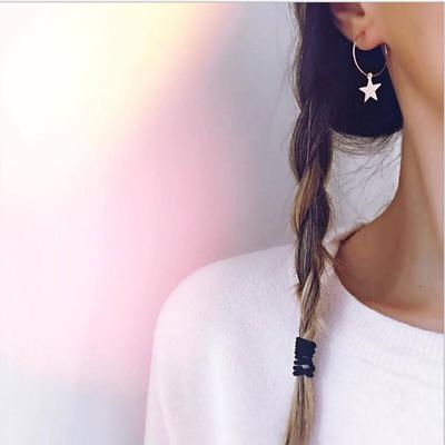 Fashion Big Exaggeration Pentagram Earring Round Hoop Earrings Ear Studs for Women Girls