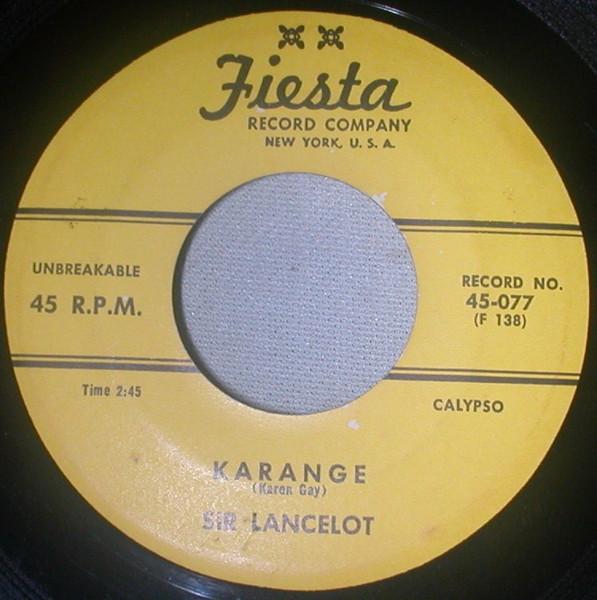 

7inch Record SIR LANCELOT Karange Mary Ann 45077 Fiesta 1957 US World Music Used