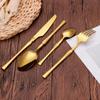 8/12/16/20/24Pcs Sliver Thin Cutlery Gold Dinner Set Stainless Steel Tableware Mirror Western Knife Fork Spoon Solid Color