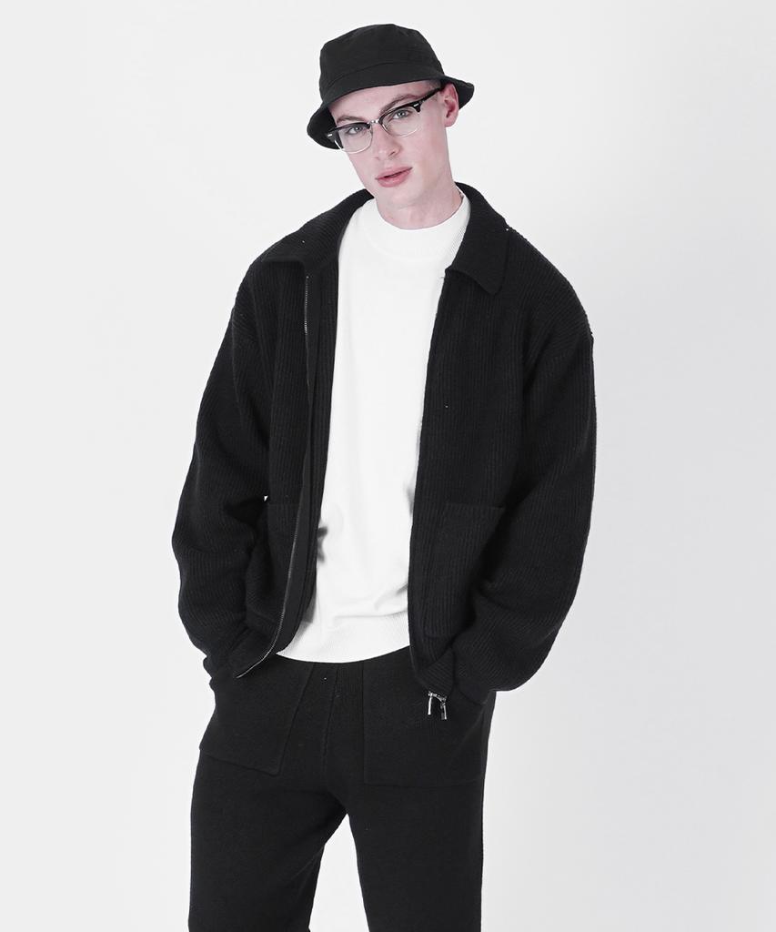 Chance'S Noi Heavy Knit Two-Way Zip Up (Beige)