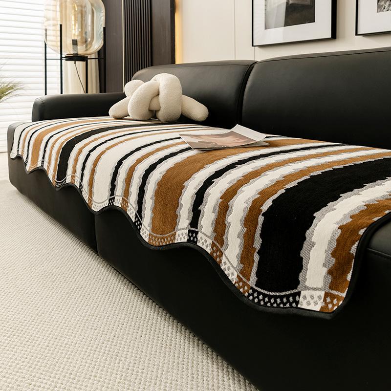 Special-Shaped Sofa Cushion  New Four-Season Universal Fixed Non-Slip Straight-Row Sofa Seat Cushion Light Luxury High-End Cover