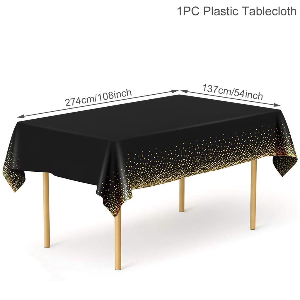 274*137cm Rose Gold Disposable Tablecloth Plastic Dot Table Cloth Cover Kids Adult Birthday Party Decoration Wedding Baby Shower