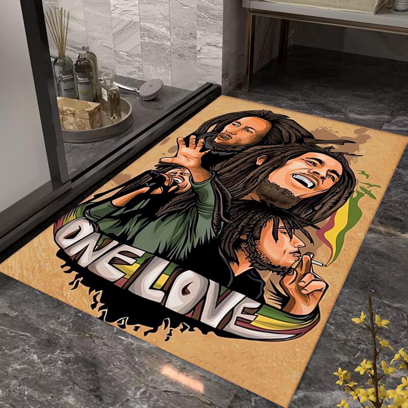 Vibrant Peace Love Harmony carpet floor mats Doormat Dormitory decoration Art Bathroom mat