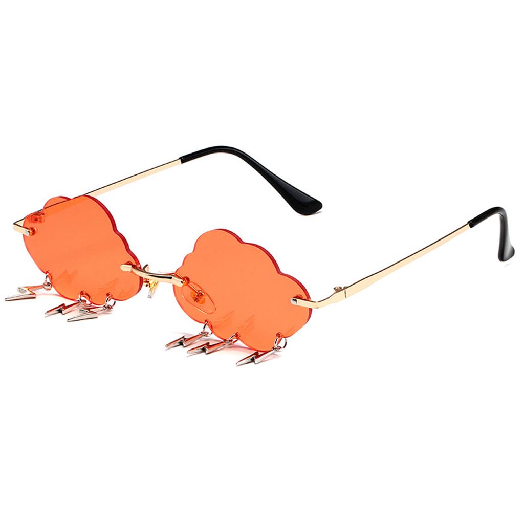 Stylish Cloud Lightning Sunglasses for Girls Boys Photo Props Travel Hip Hop Sunglasses Frameless Hip Hop Glasses