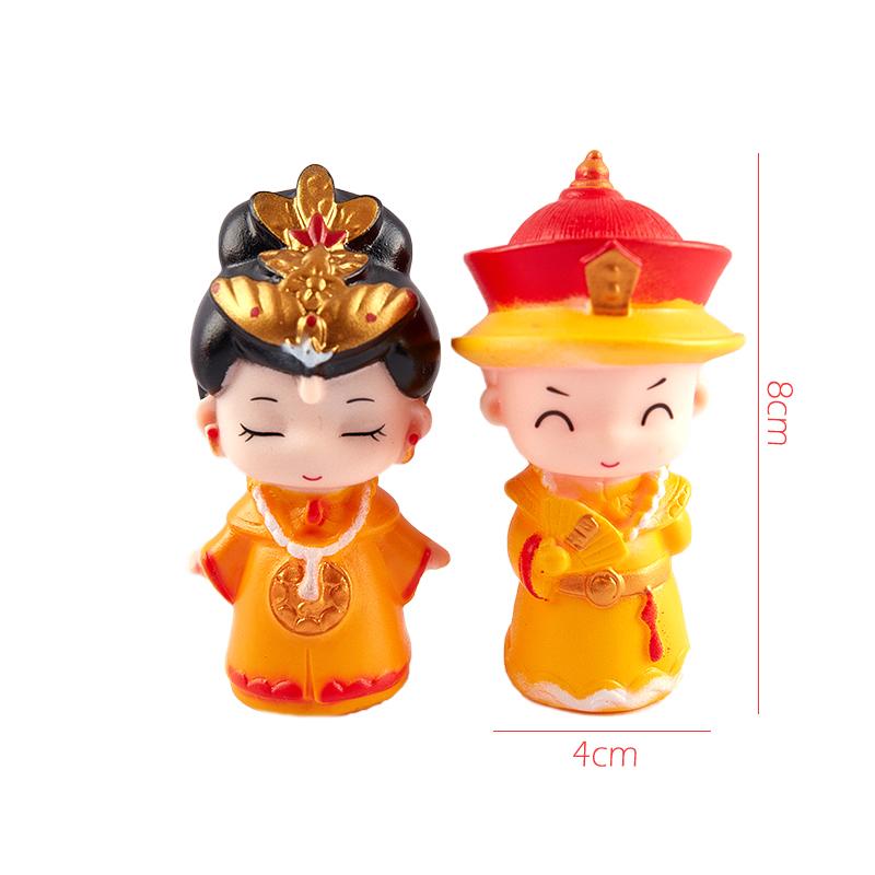 Kinesisk Keiserinne Figur PVC Dronning Ornament Tradisjonell Dekorasjon Kake