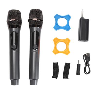 2pcs Wireless Microphone Dynamic Cordless Microphone LED Display Handheld Microphone for Home KTV