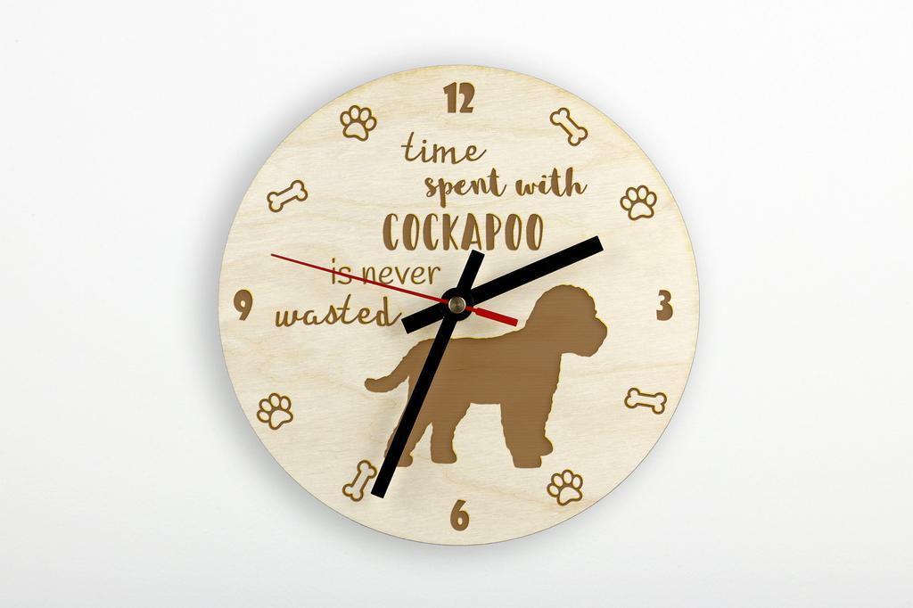 Cockapoo, Cockerpoo, Cockerdoodle - clock with dog, wooden clock with engraving, personalised clock by Art-Dog