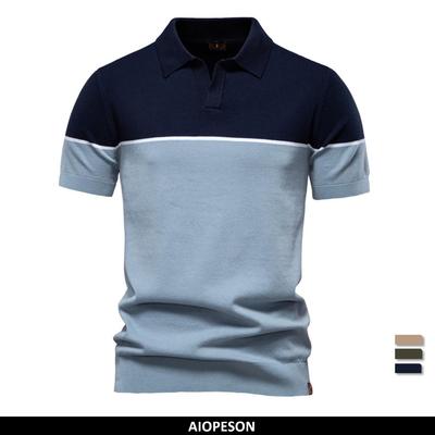 2025 Men V Neck Polo Shirt Business Casual Summer Comfort Fit Knitted Sweater Polo Men