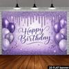 One 2D Flat Purple Glitter Background Cloth for Birthday Celebration Suitable for Birthday Parties and Themed Events.