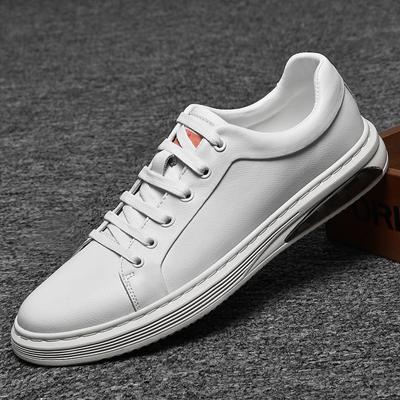 Men'S Casual Shoes Handmade Genuine Leather Mens Style Shoes Comfortable Lace Up White Sneakers Men Upscale Luxury Footwear Male