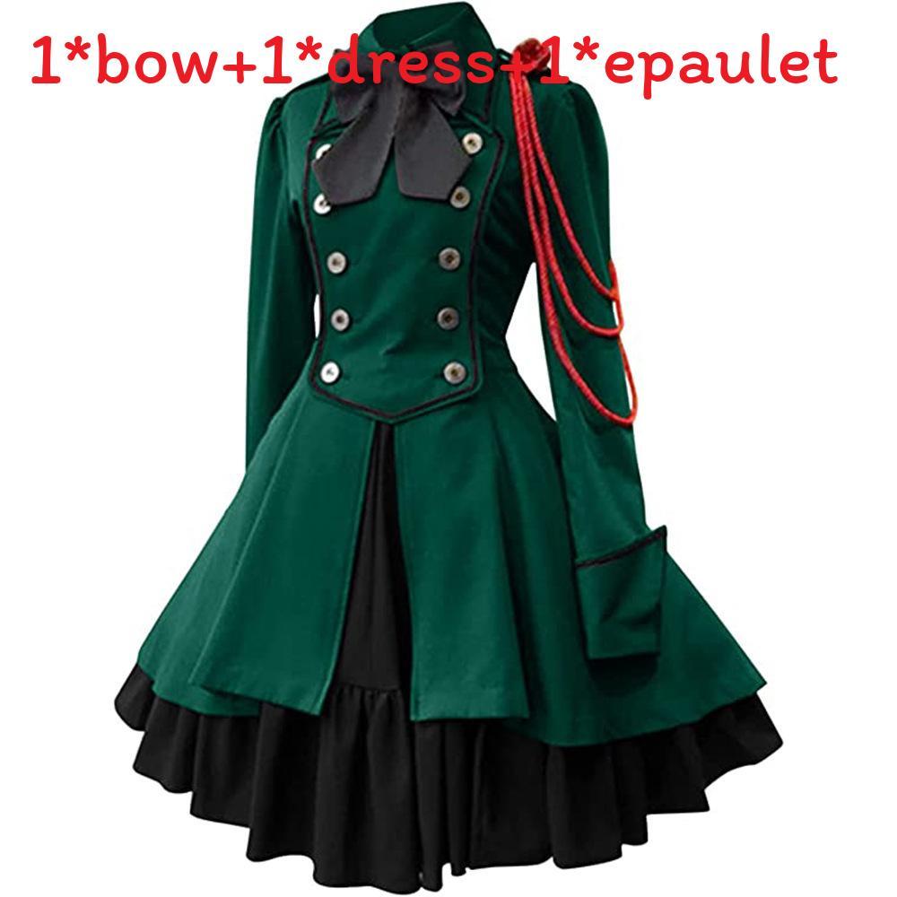 Medieval Renaissance Gothic Dress With Ruffled Collar For Cosplay And Fantasy Role Play