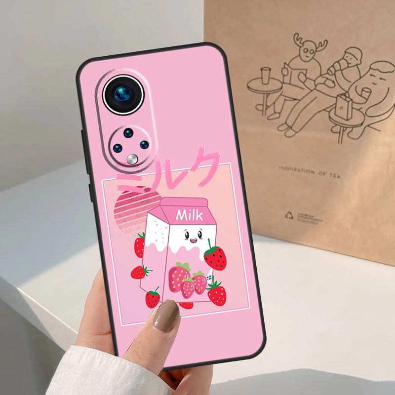 Kawaii Erdbeermilch Für Honor Magic 7 Lite 5 6 8 Pro Hülle Für Honor 400 200 90 70 50 X8c X8b X9a X9b X9c X9d Win