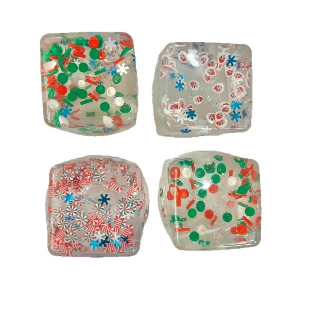 Stress Relief Maltose Ice Cube Squeeze Toy 5cm Transparent Christmas Toy Christmas Gift
