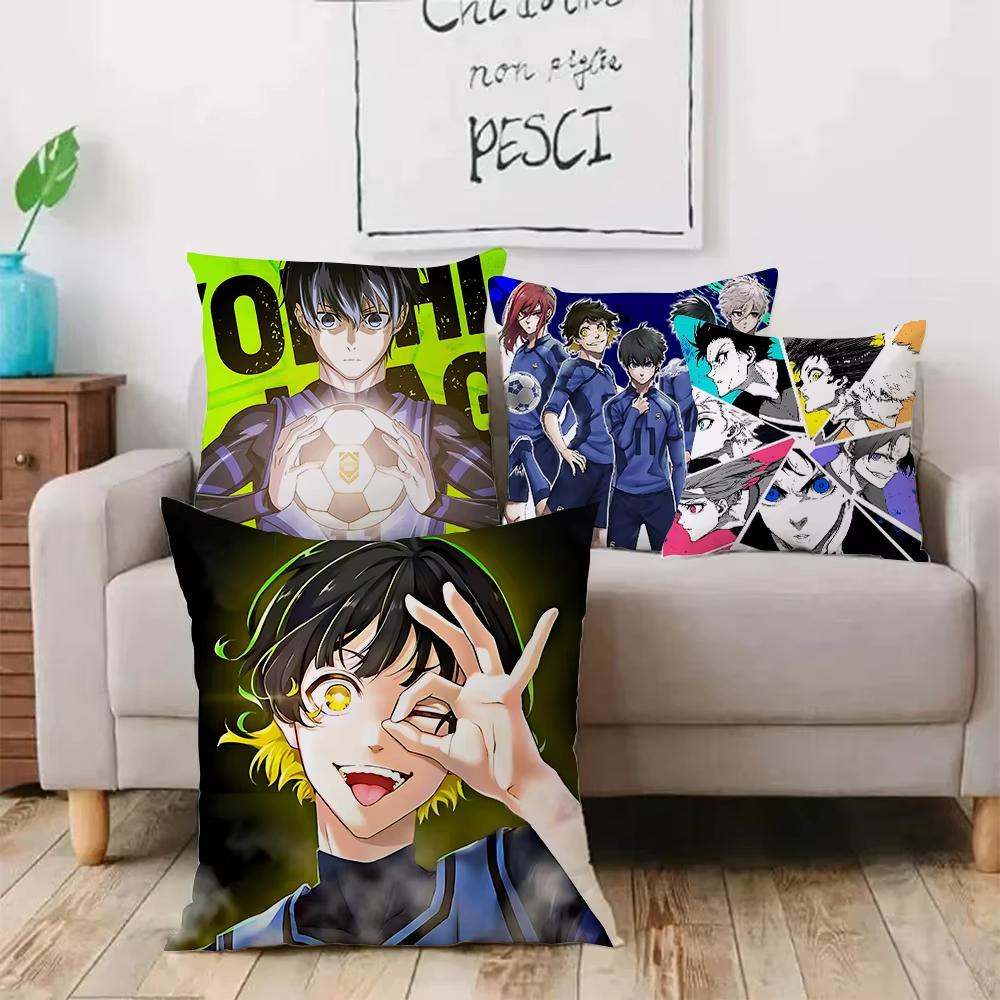 Anime Blue Lock Pillow Covers Cartoon Sofa Living Double-sided Printed Square Pillow Bedroom Room Decoration Pillowcase Gift