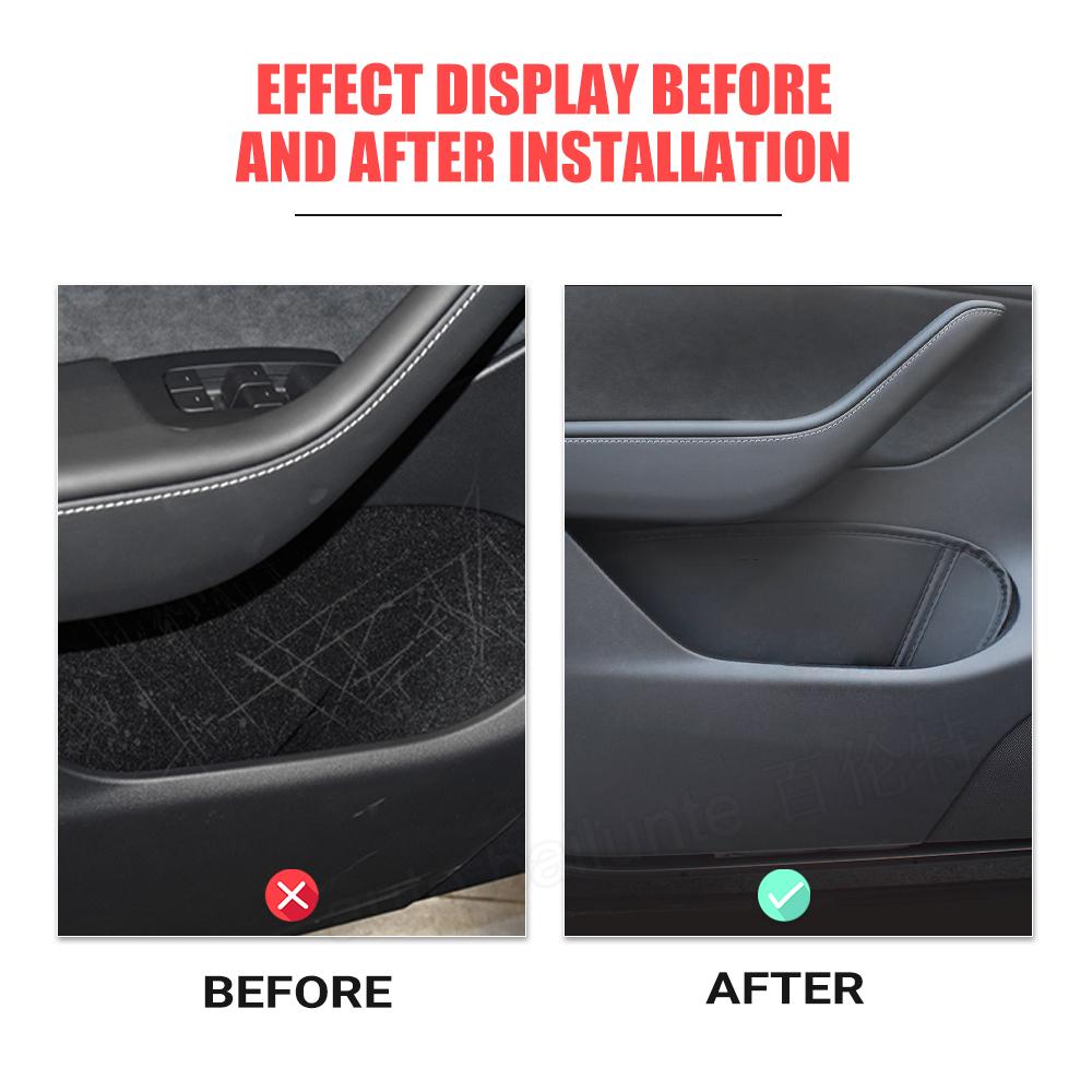 4Pcs Car Front and Rear Door Slot Storage Door Side Storage Cushion Box For   2022 2023 Tesla Model Y 3