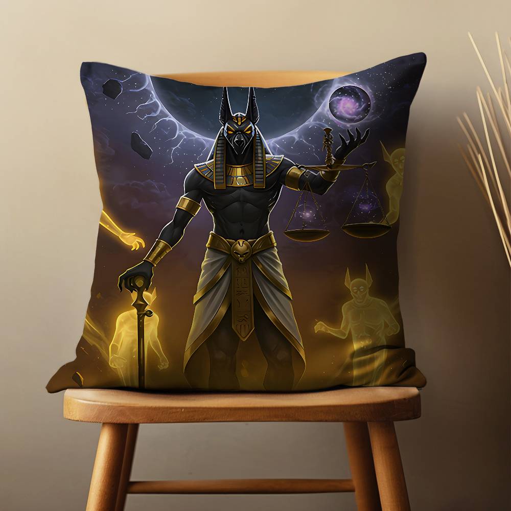 

Egyptian Anubis God Pillow Case For Room Sofa Cushion Cover Suitable For Home Bedroom Decoration And Protector 30cmx30cm