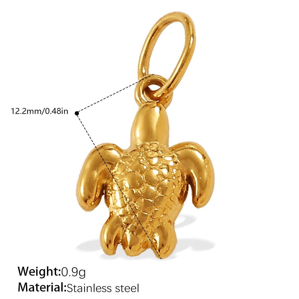 18K Gold Ocean Style Turtle & Crab Pendant Necklace - Stainless Steel, Waterproof, Colorfast, Women's DIY Jewelry Accessory.