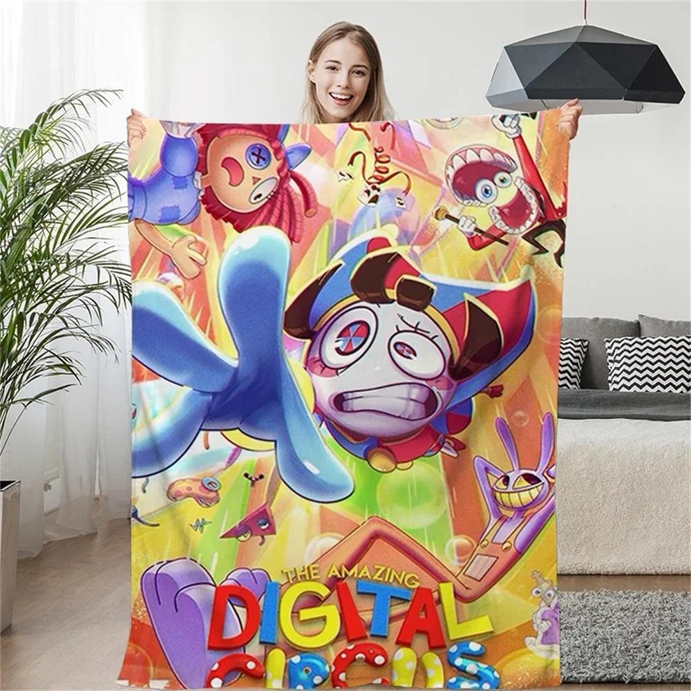 THE AMAZING DIGITAL CIRCUS Cartoon Blanket Warm Flannel Blankets Soft Cozy Blanket Sofa Travel Blanket Bed Linings Birthday Gift