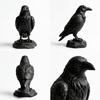 Desk Decoration Gothic Style Crow Statue Crafts 3D Printed Home Decoration Crow Ornaments Raven Prop Simulation Crow Model Farm