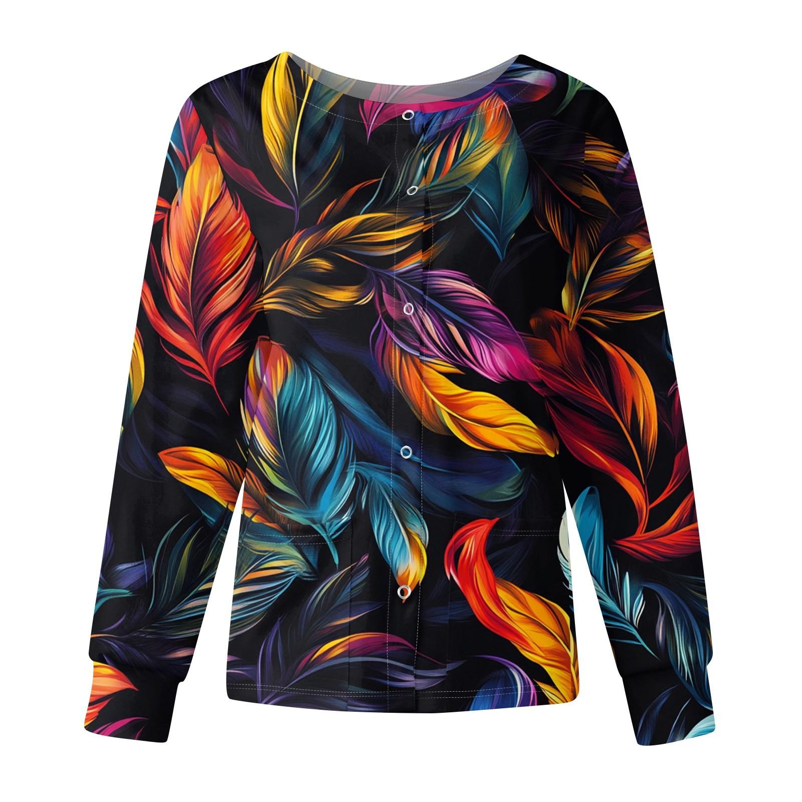 

Женская мода с длинным рукавом и воротником-стойкой, однобортный, с принтом «Карнавал» XL винный