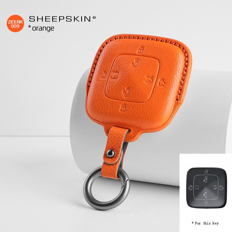 car Key protection shell Sheepskin For For zeeker 001 009 zeeker X intelligent Bluetooth key case Auto keychain accessories