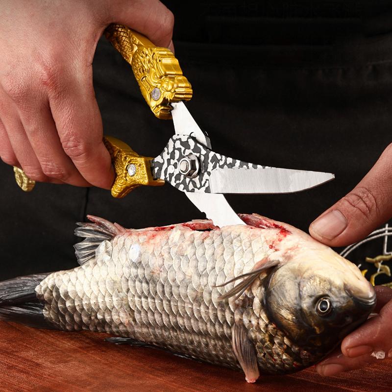 Stainless Steel Kitchen Scissors  Powerful Chicken Bone Scissors Chicken Duck Fish Cutter Shears Deli Vegetable Scissors