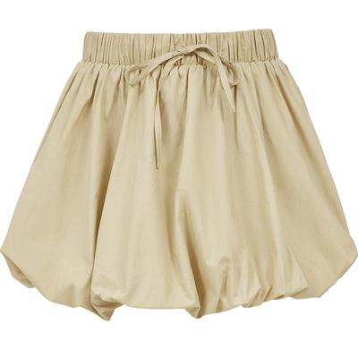 2025 Spring High-Waist Solid Tulip Skirt with Inner Shorts