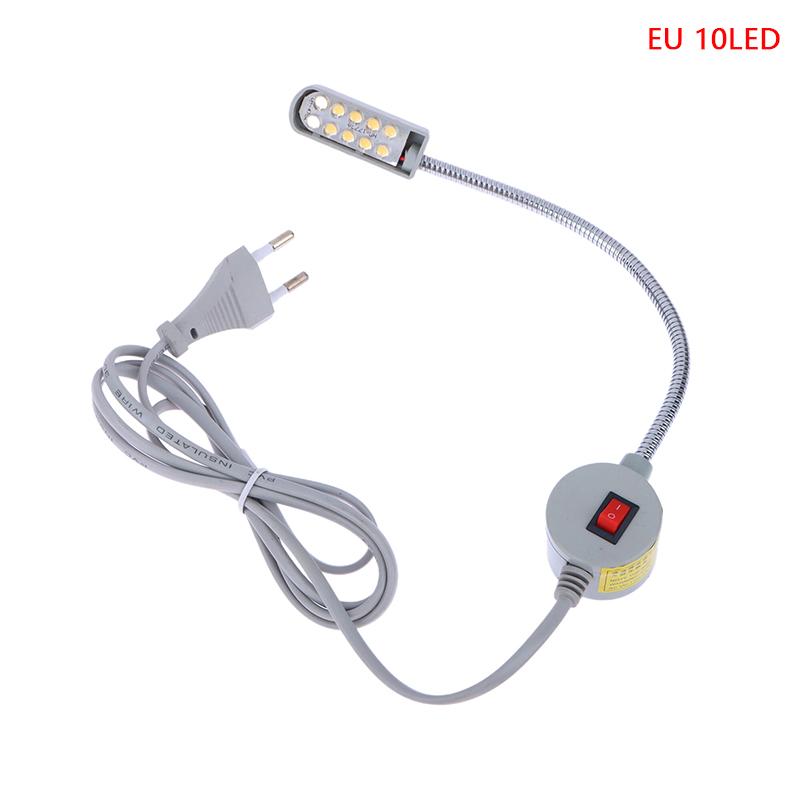 

1 шт. 10/20/30 светодиодная лампа для швейной машины 360, гибкая регулируемая рабочая лампа на гибкой шее, промышленные светильники с основанием для верстака