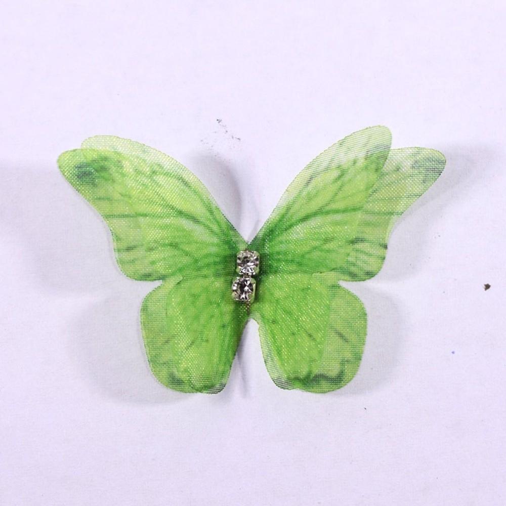 50Pcs Double-layer Chiffon Butterfly Embroidered Patches  Bridal Hair Accessories