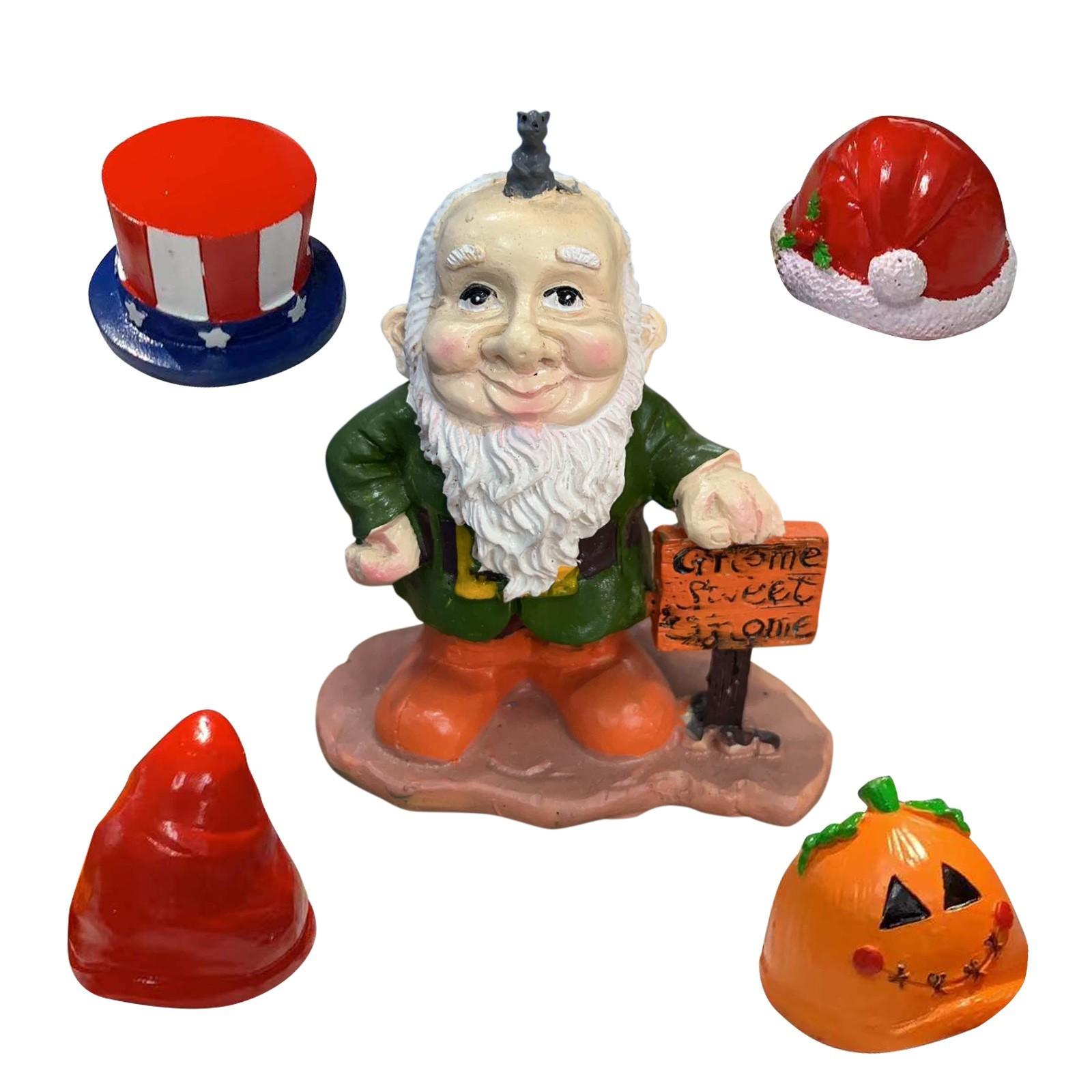 

Gnome Greeter With Hats Interchangeable Express Gnome Greeter Miniature Decor One Size
