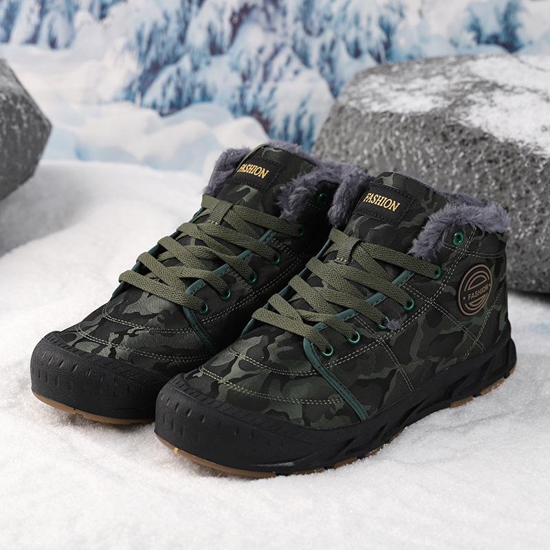 Winter warm velvet thickened cotton shoes low-top short boots sports shoes large size snow boots outdoor winter
