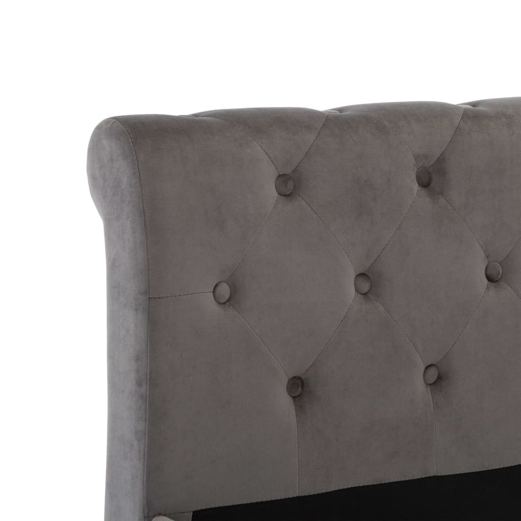 Grey Velvet Bed Frame 100 x 200 cm