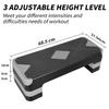 Aerobic Exercise Step Adjustable Stepper Platform for Step Up, 68.5cm/27" Step Deck with 10cm/4",15cm/6",20cm/8" Adjustable Height Risers (Gray)