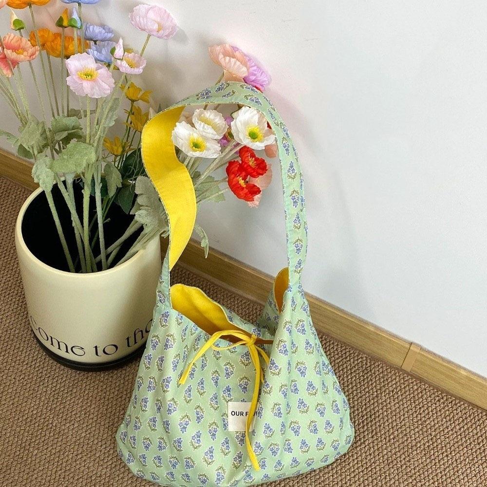 

Bowknot Double Sided Vest Bag Cloth Canvas Crossbody Bag Sweet Flower Shoulder Bag Student жёлтый