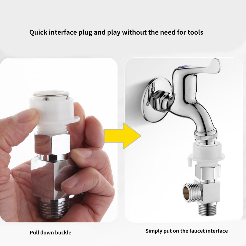 Faucet Splitter Washing Machine Hose Adapter Water Inlet Diversion Device 3-Way Faucet Diverter Tap Splitter Enduring